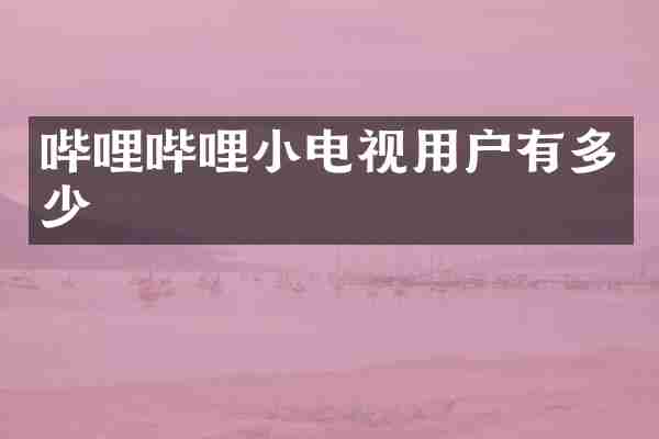 哔哩哔哩小电视用户有多少