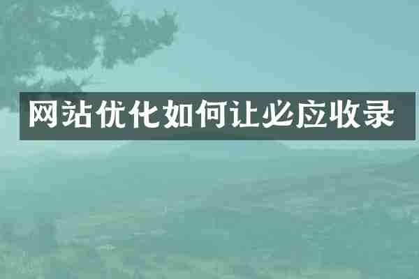 网站优化如何让必应收录