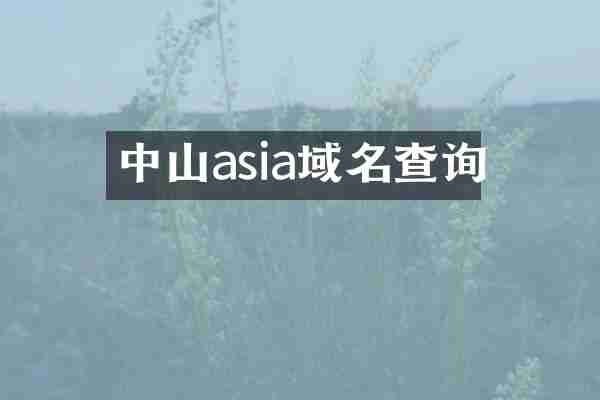 中山asia域名查询
