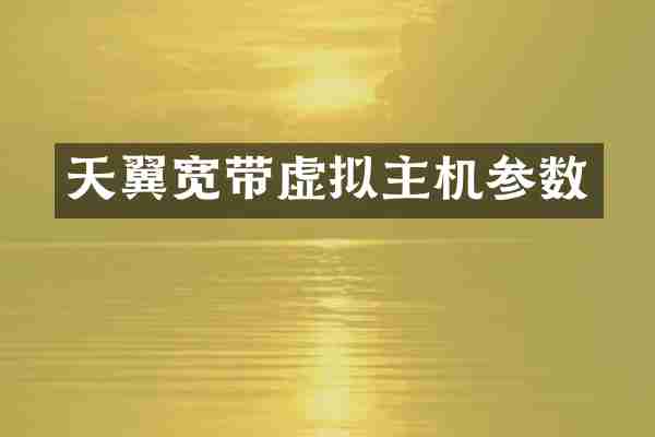 天翼宽带虚拟主机参数