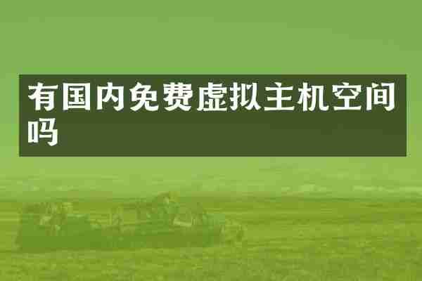 有国内免费虚拟主机空间吗