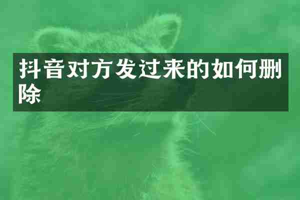 抖音对方发过来的如何删除