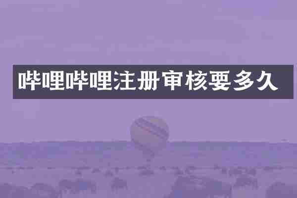 哔哩哔哩注册审核要多久