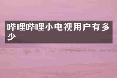 哔哩哔哩小电视用户有多少