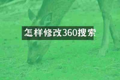 怎样修改360搜索