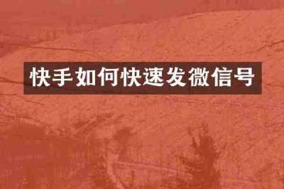 快手如何快速发微信号