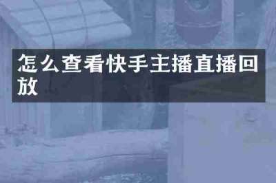 怎么查看快手主播直播回放