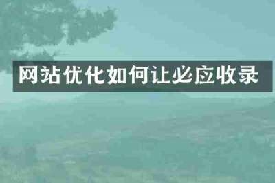 网站优化如何让必应收录