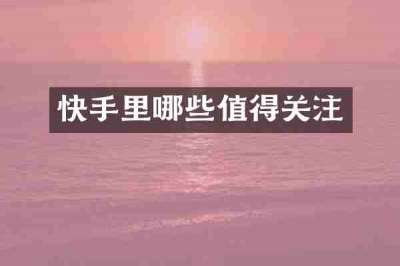 快手里哪些值得关注