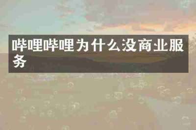 哔哩哔哩为什么没商业服务
