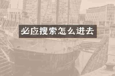 必应搜索怎么进去