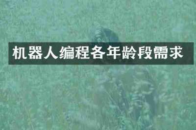 机器人编程各年龄段需求