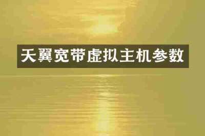 天翼宽带虚拟主机参数
