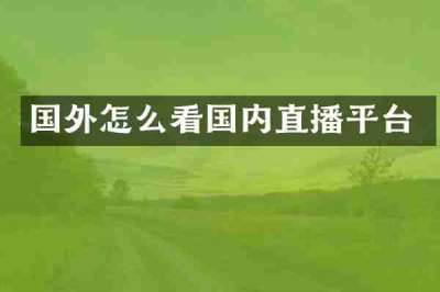 国外怎么看国内直播平台