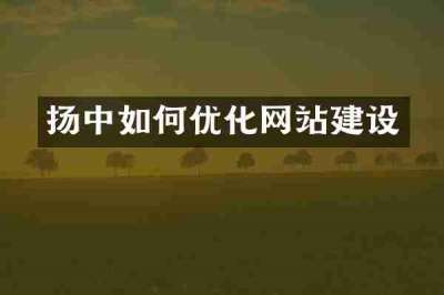扬中如何优化网站建设