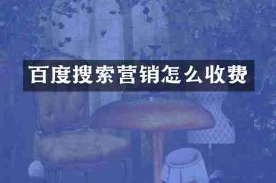 百度搜索营销怎么收费