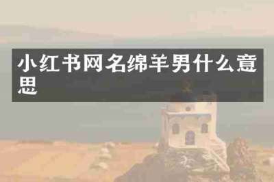 小红书网名绵羊男什么意思