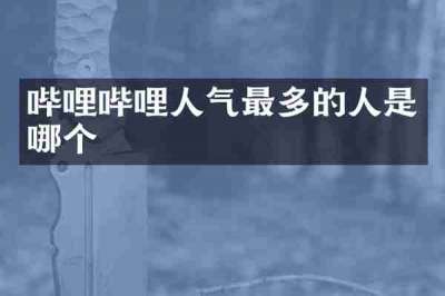 哔哩哔哩人气最多的人是哪个