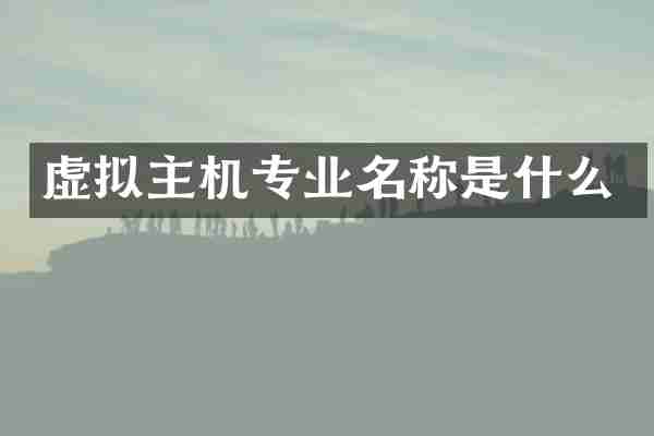 虚拟主机专业名称是什么