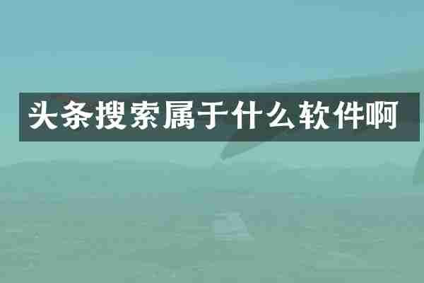 头条搜索属于什么软件啊