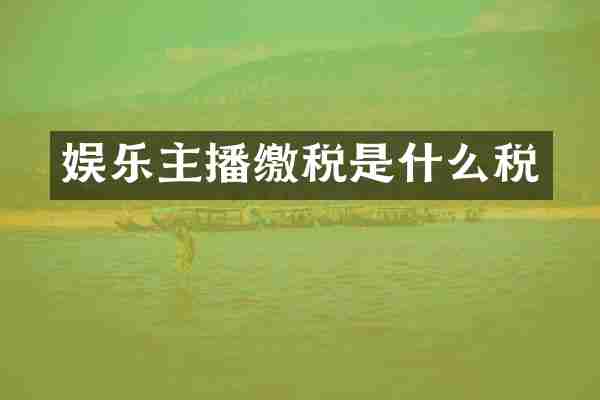 娱乐主播缴税是什么税