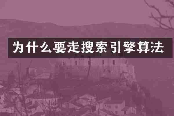 为什么要走搜索引擎算法