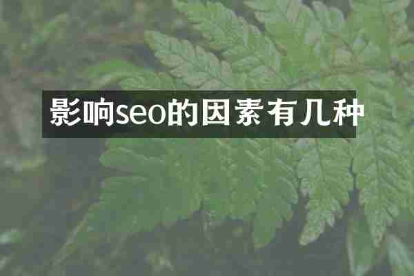 影响seo的因素有几种