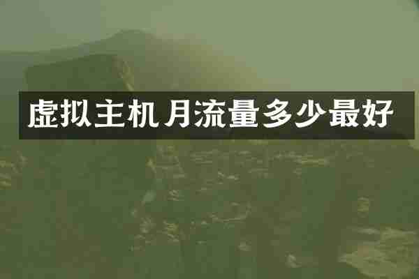 虚拟主机月流量多少最好