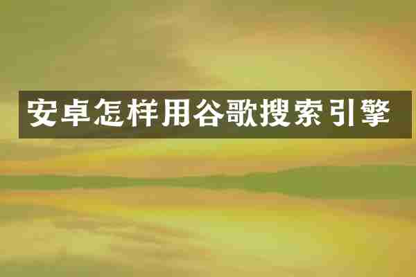 安卓怎样用谷歌搜索引擎