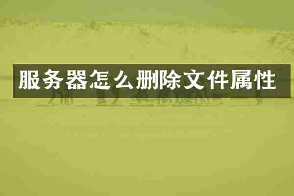 服务器怎么删除文件属性
