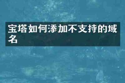 宝塔如何添加不支持的域名