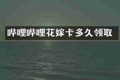 哔哩哔哩花嫁卡多久领取