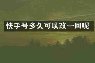 快手号多久可以改一回呢