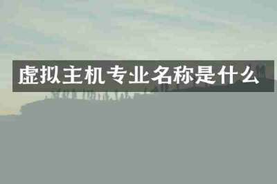 虚拟主机专业名称是什么