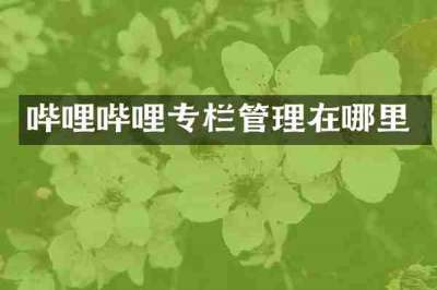 哔哩哔哩专栏管理在哪里