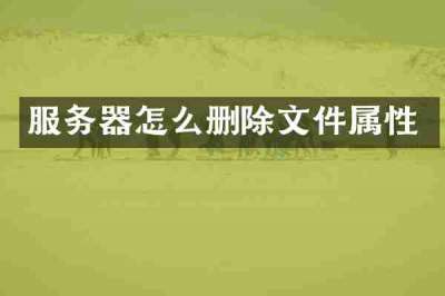 服务器怎么删除文件属性