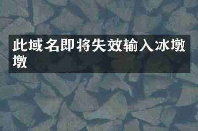 此域名即将失效输入冰墩墩