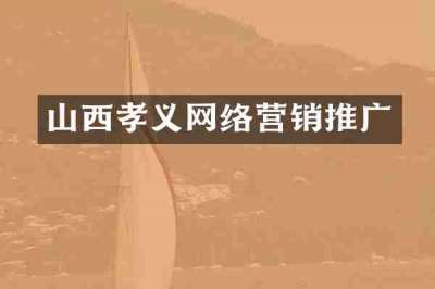 山西孝义网络营销推广