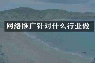 网络推广针对什么行业做