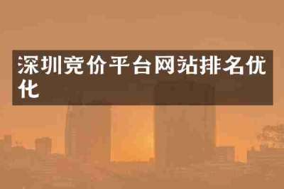 深圳竞价平台网站排名优化