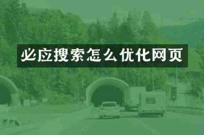 必应搜索怎么优化网页