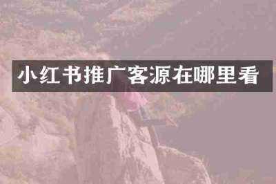 小红书推广客源在哪里看