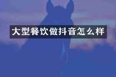 大型餐饮做抖音怎么样