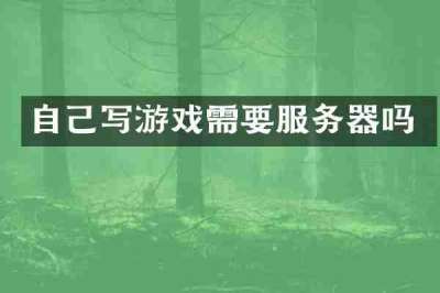 自己写游戏需要服务器吗