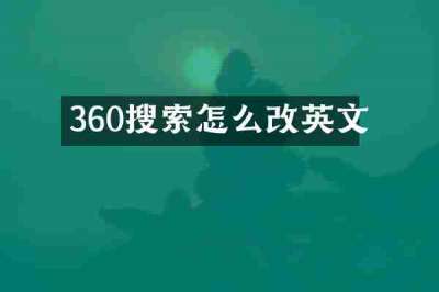 360搜索怎么改英文