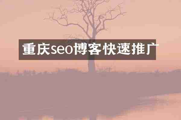 重庆seo博客快速推广
