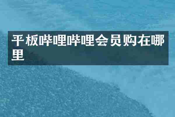 平板哔哩哔哩会员购在哪里
