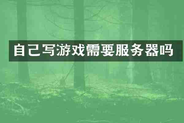 自己写游戏需要服务器吗