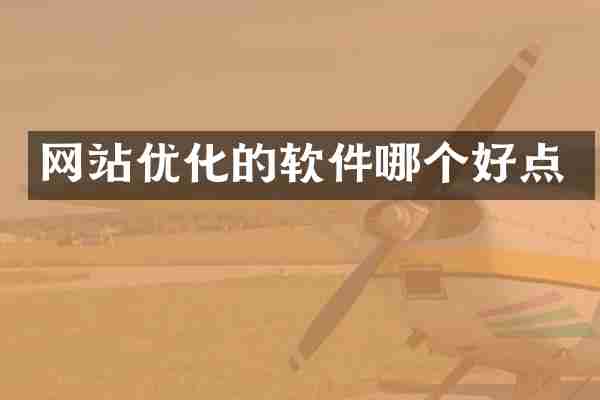 网站优化的软件哪个好点
