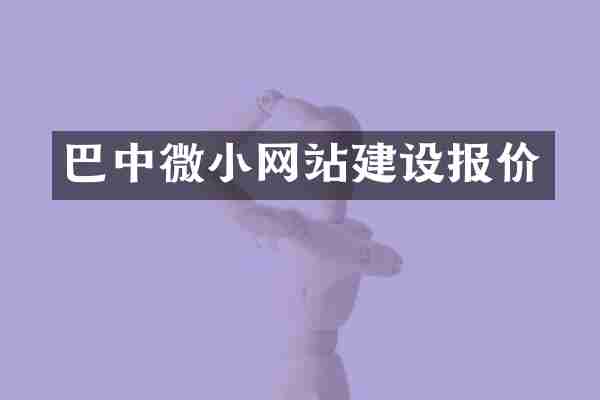 巴中微小网站建设报价